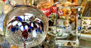 Vintage Art Glass Paperweights, Fort Worth Antiques