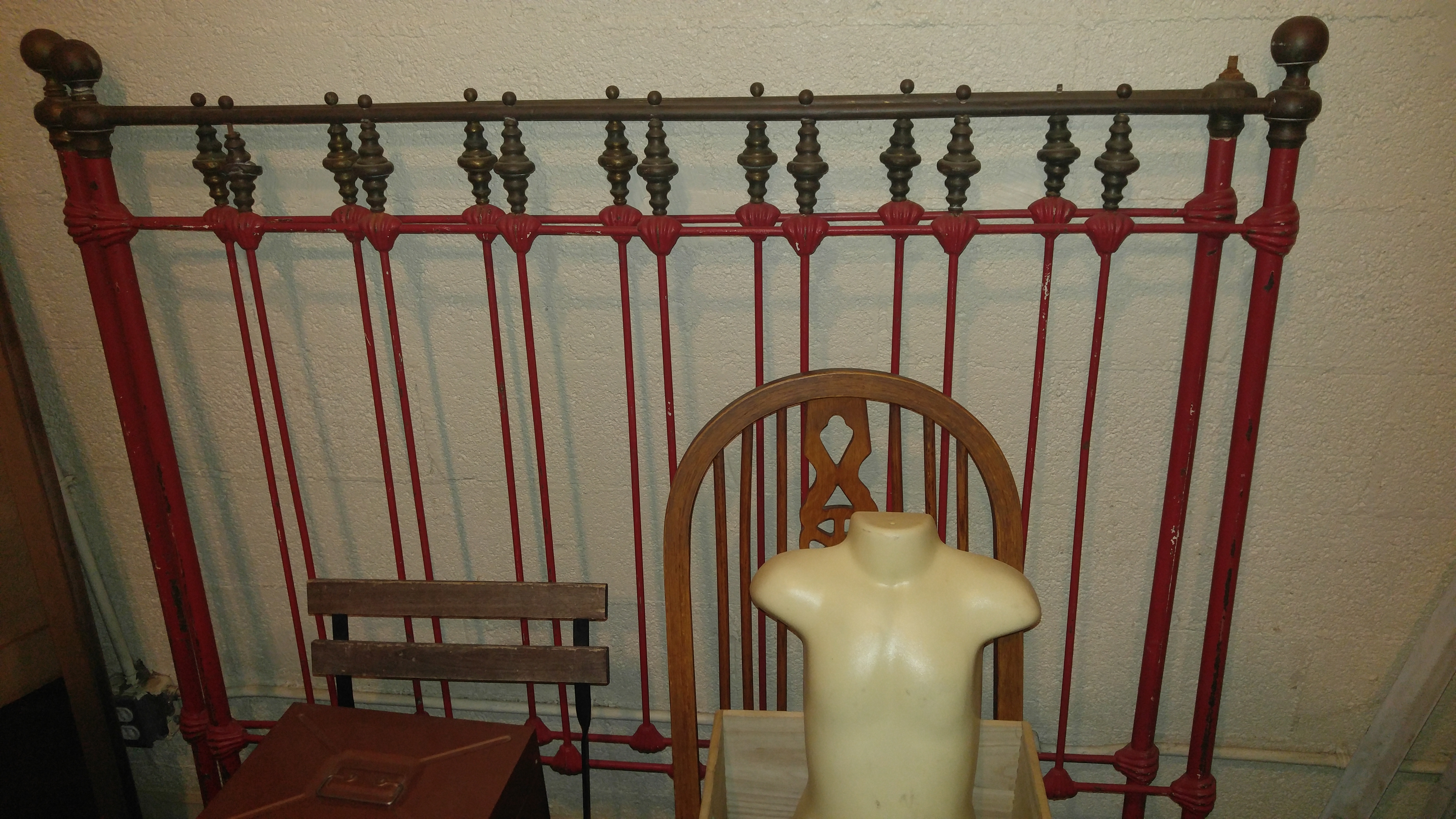 Antique Cast Iron Bed with Rails