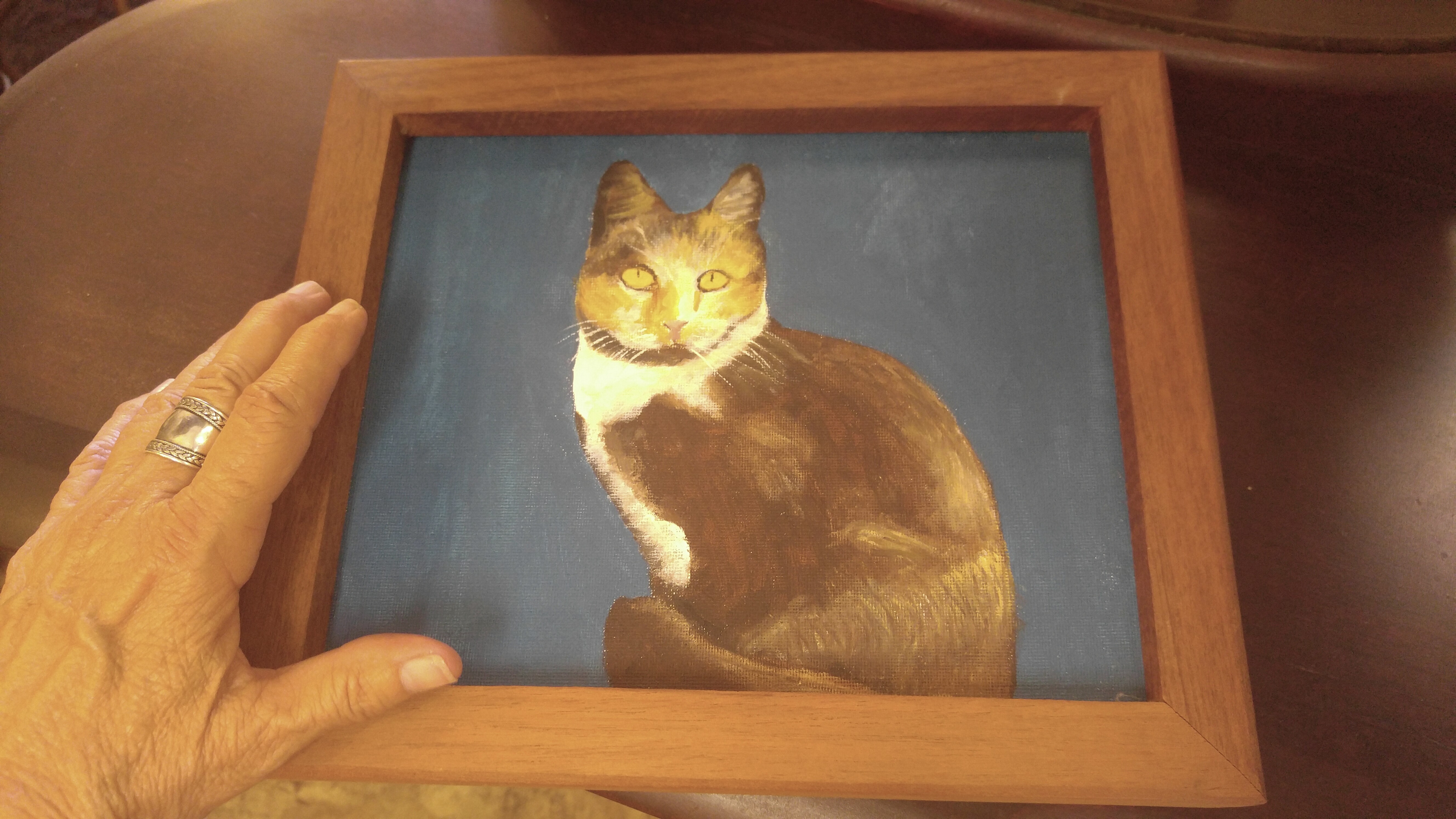 Calico Cat. Painting, Fort Worth Antiques Art