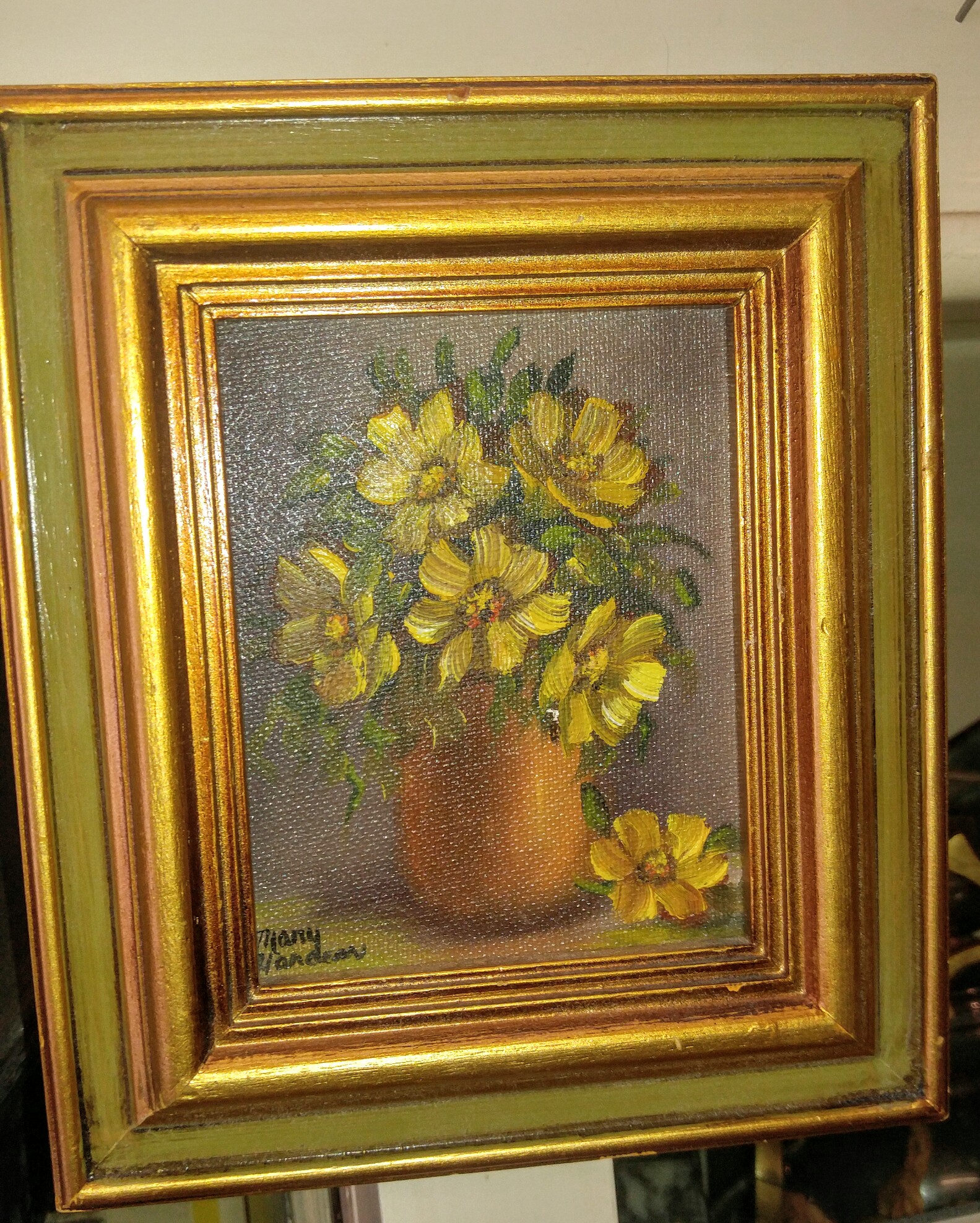 MCM floral Painting,  Fort Worth Antiques